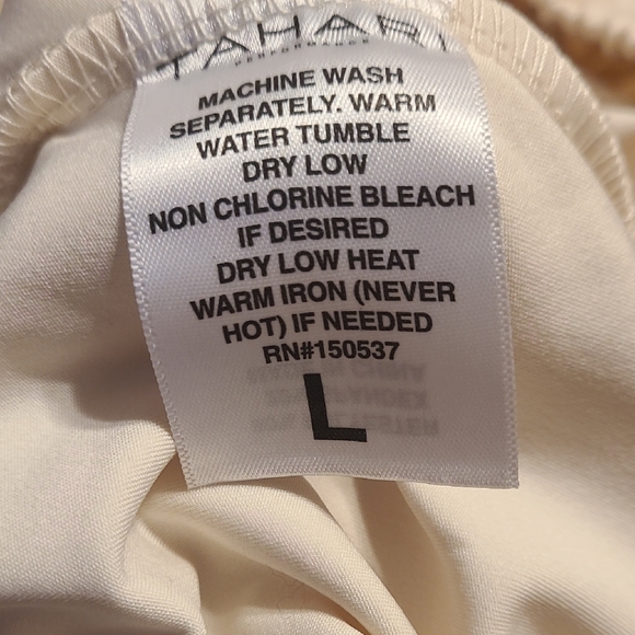 Tahari Cream Elastic-Waist Pants - Picture 4 of 4